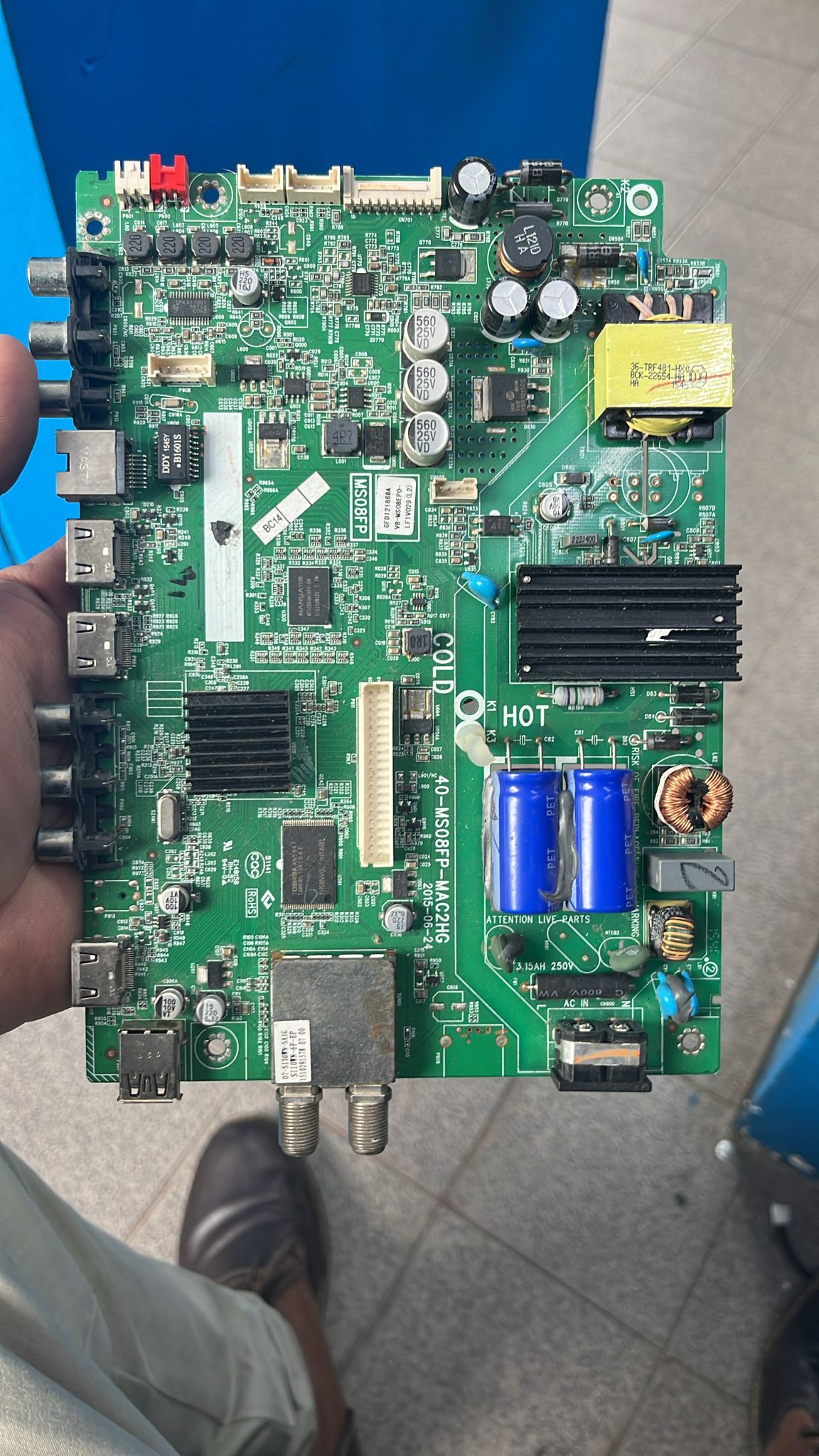 Placa Monoplatina Main y Fuente 40-MS08FP-MAC2HG para TV