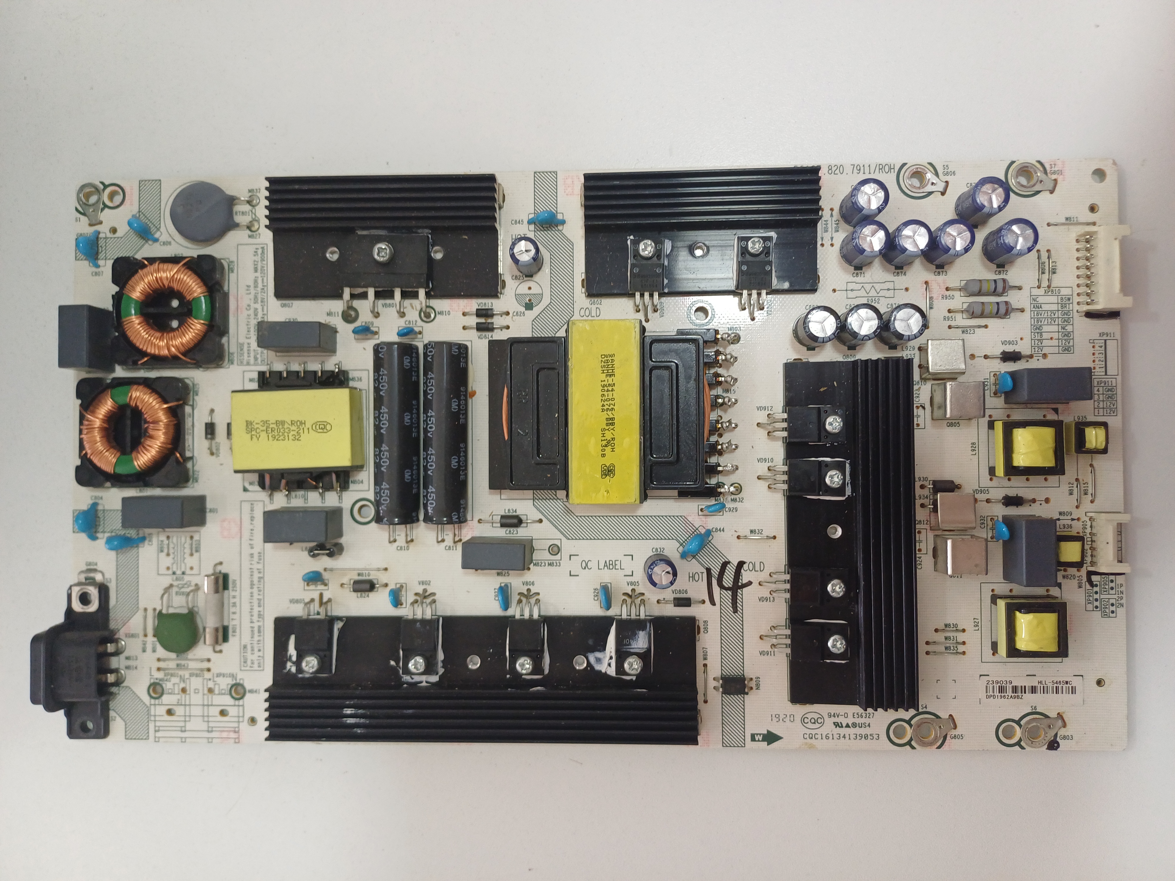 Placa Fuente De Poder Power Supply TV Hisense / Panavox 820.7911/ROH
