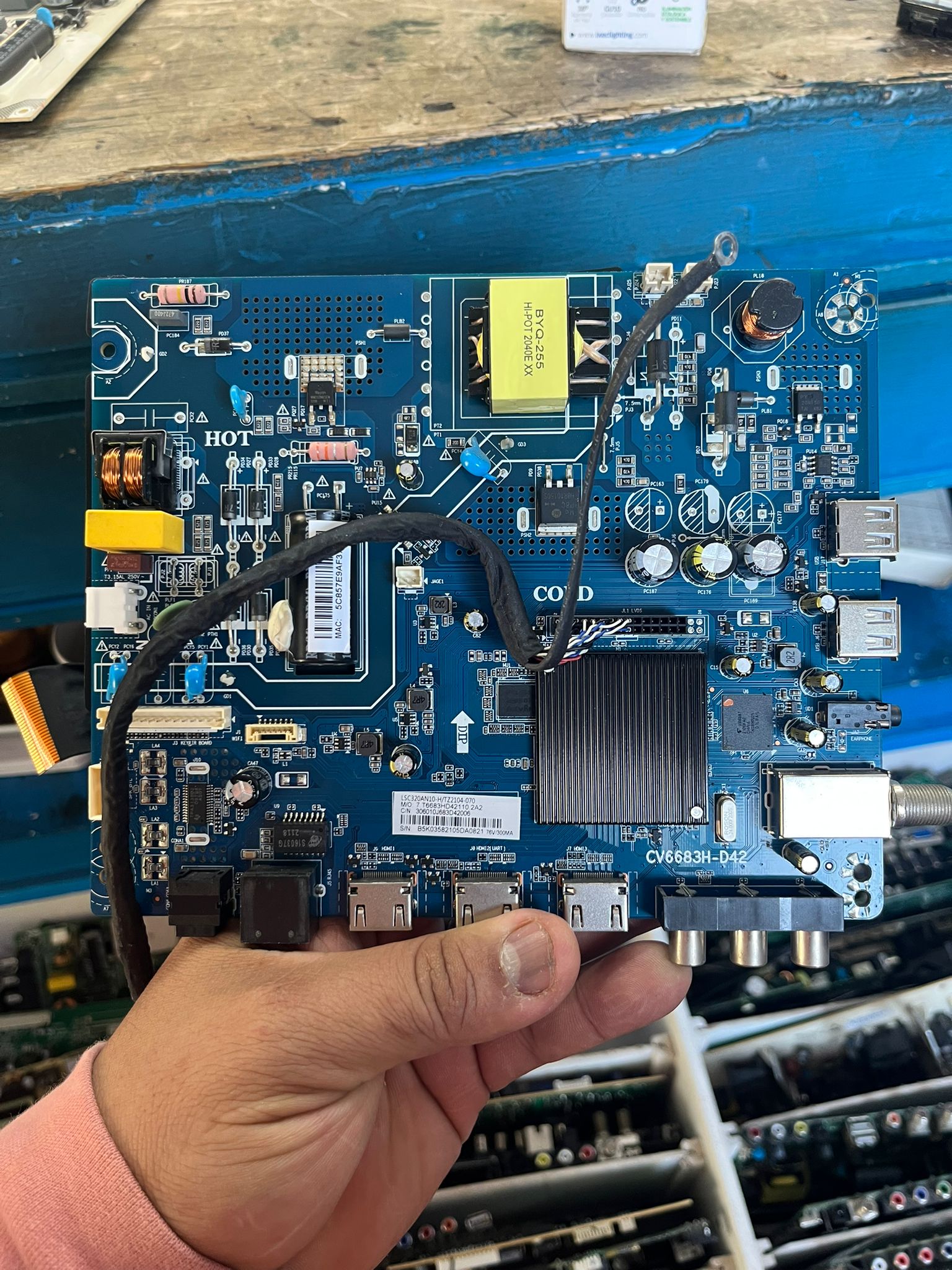 Placa Monocombo Main y Fuente CV6683H-D42 para TV Original Probada
