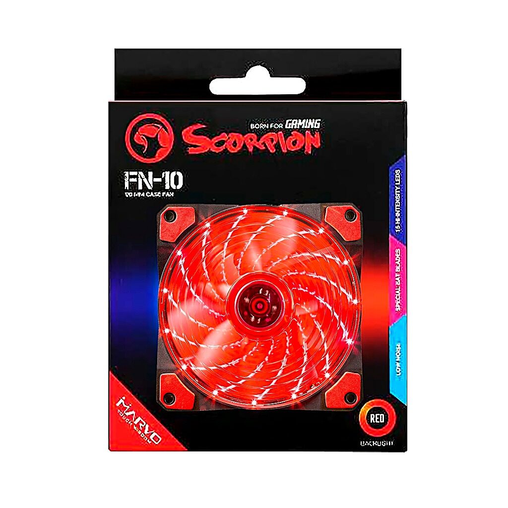FAN COOLER ALTO BRILLO SCORPION FN10 ROJO