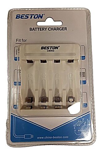 CARGADOR DE PILAS BESTON AA Y AAA X4 CON INDICADOR LED
