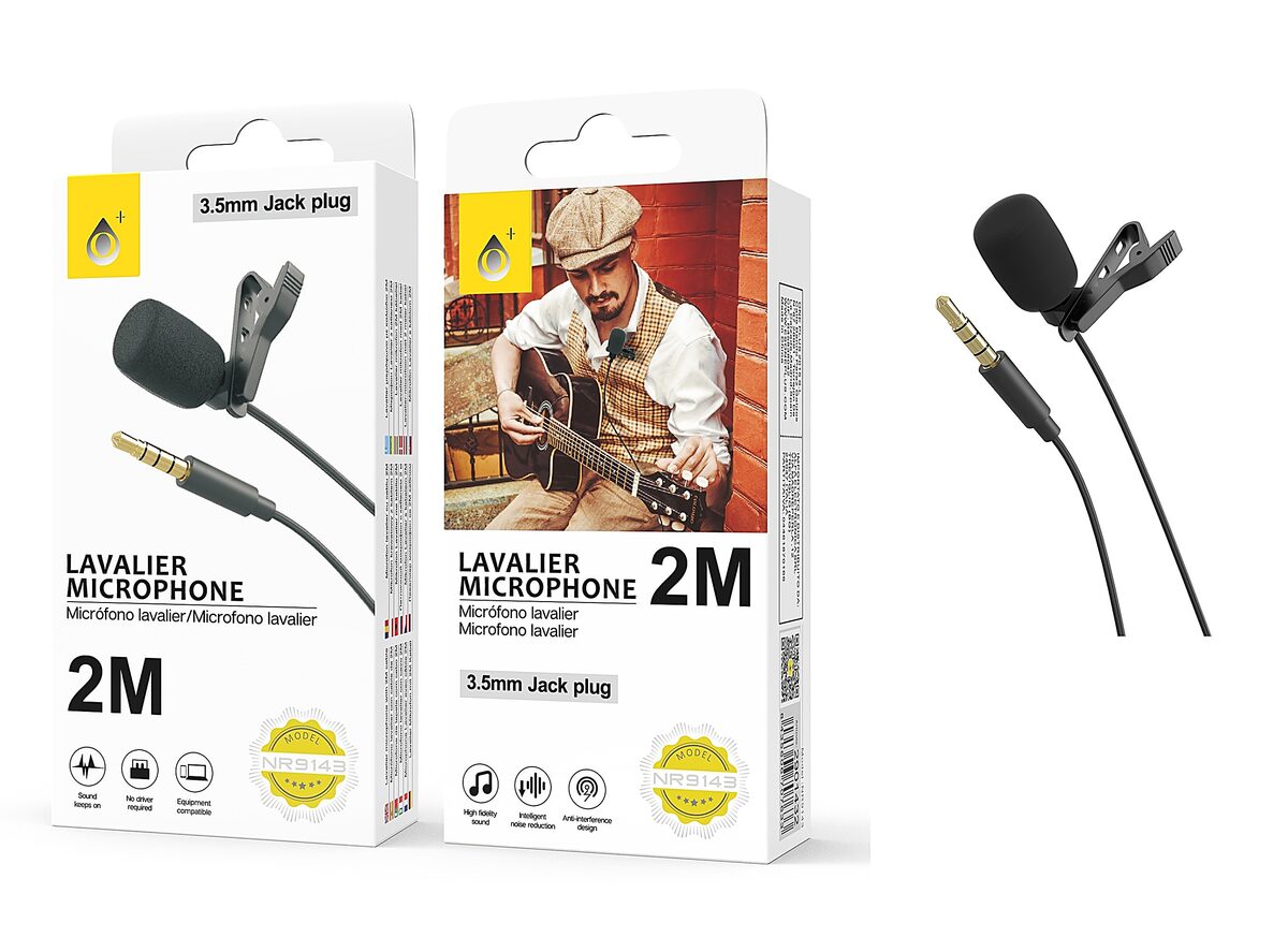 NE NR9143 MINI MICRÓFONO 3,5MM AUDIO JACK CON CLIP DE SOLAPA