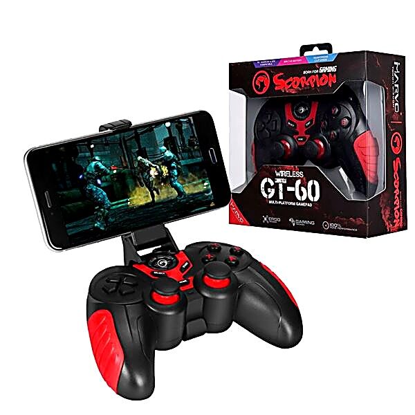 JOYSTICK INALAMBRICO MARVO GT-60 NEGRO Y ROJO