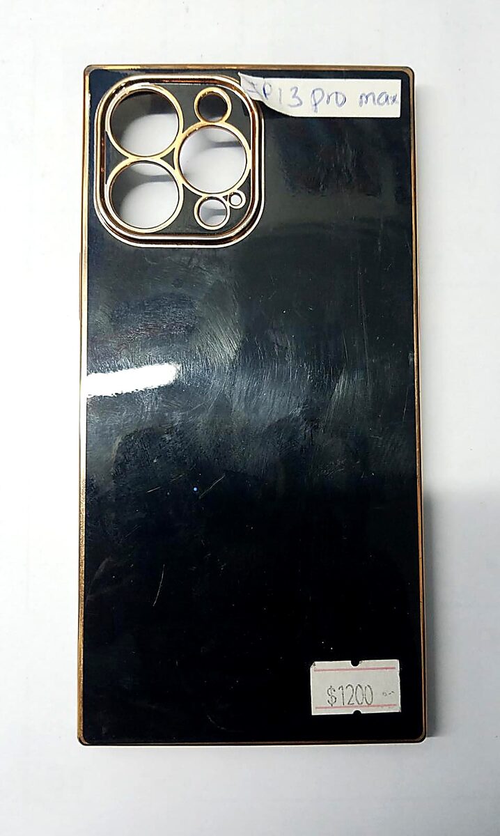 FUNDA IPHONE 13 PRO MAX NEGRA Y COBRE