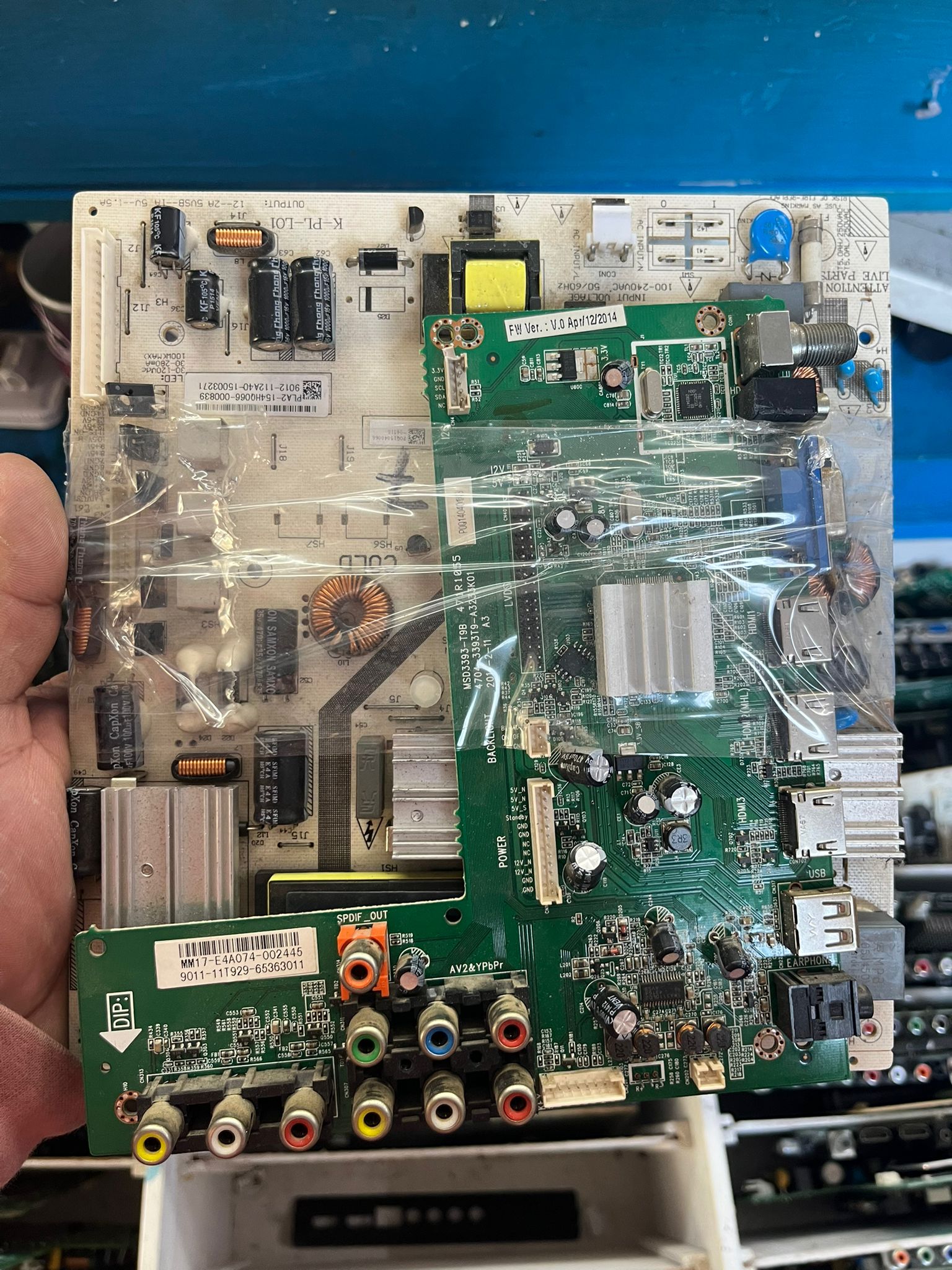 Placa combo main y fuente para TV MSD3393-T9B K-PL-L01 Original Usada