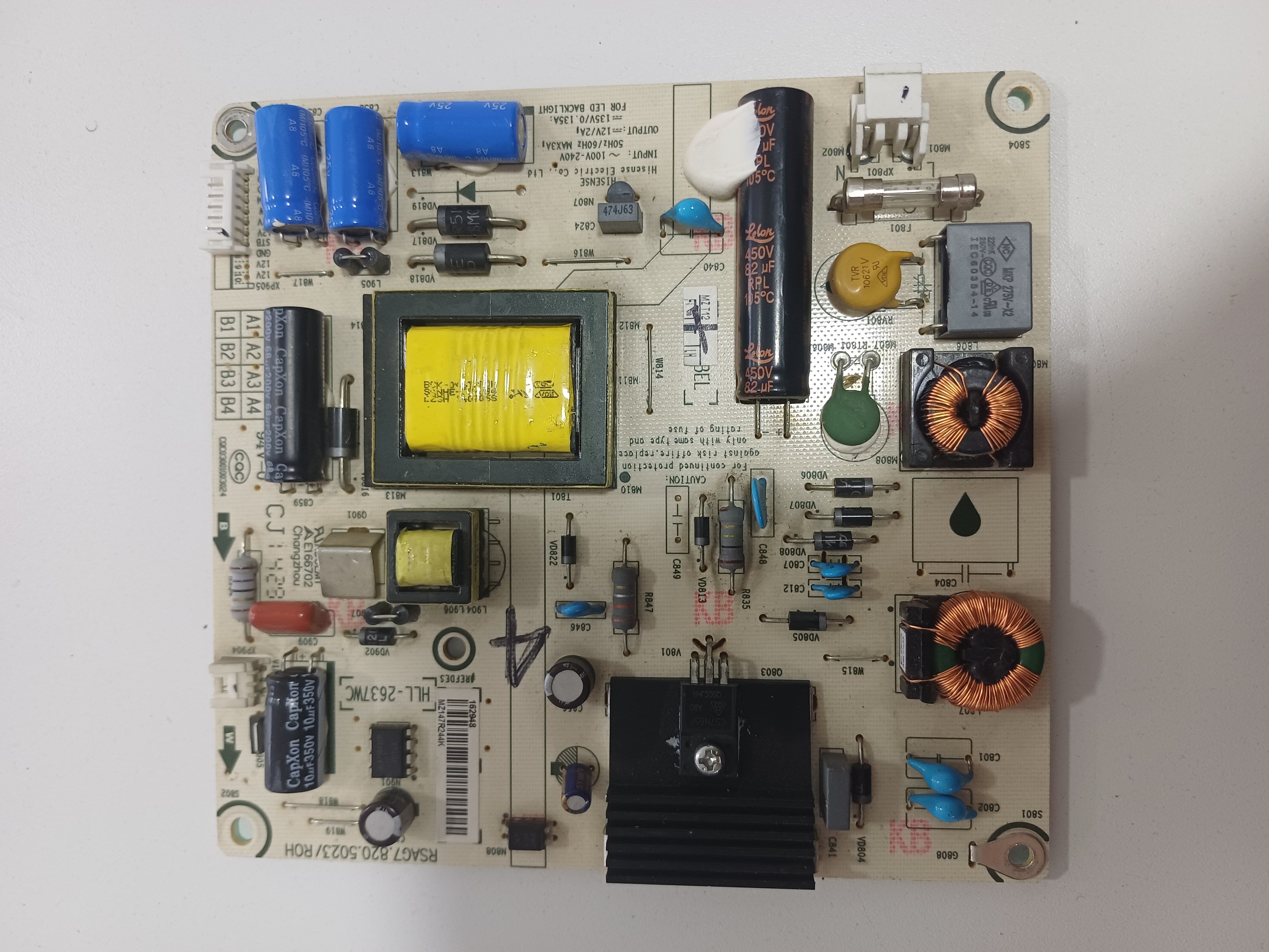 Placa Fuente De Poder Tv Hisense Panavox RSAG7.820.5023/ROH