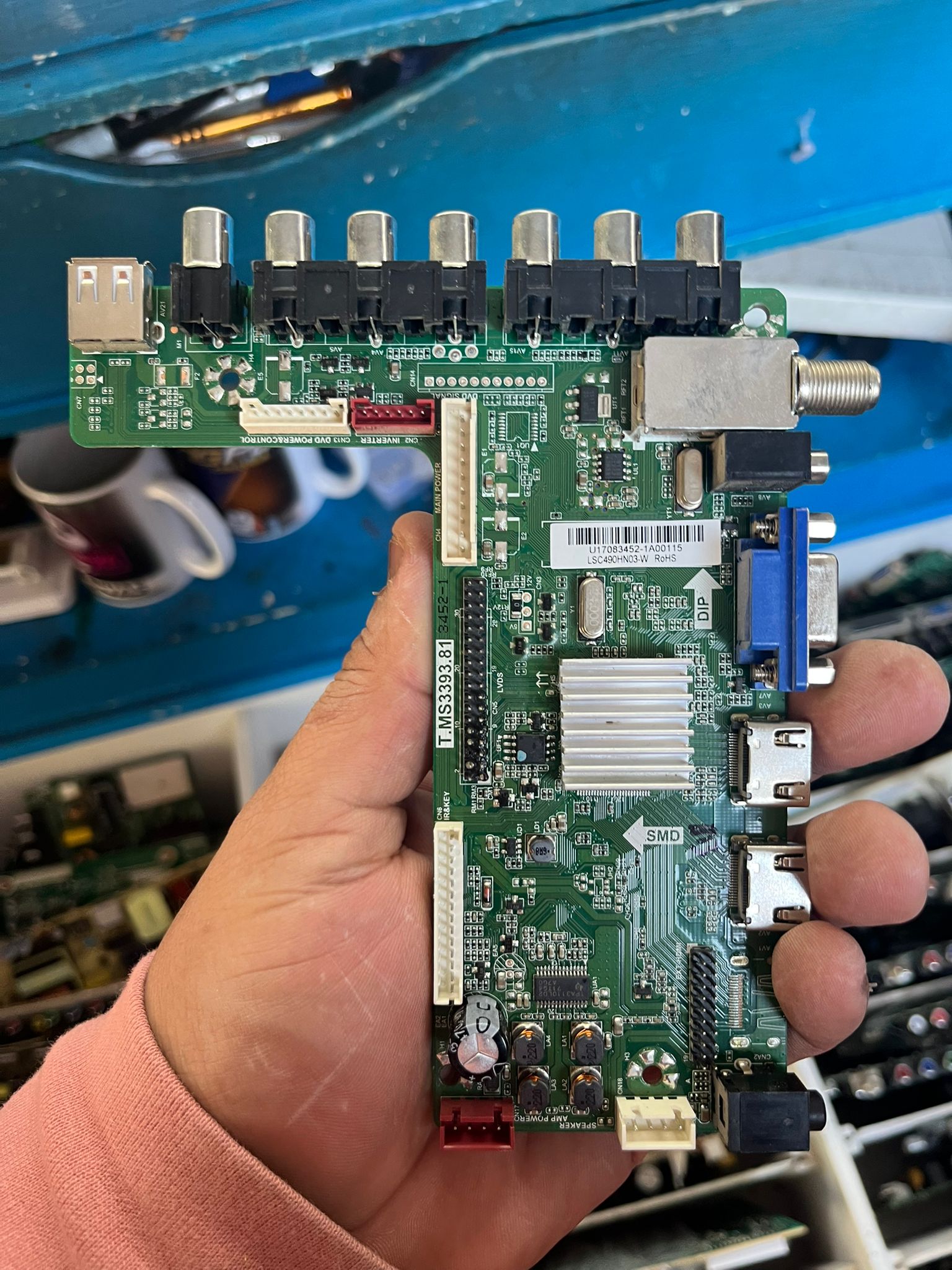 Placa main T.MS3393.81 para televisor universal usada probada