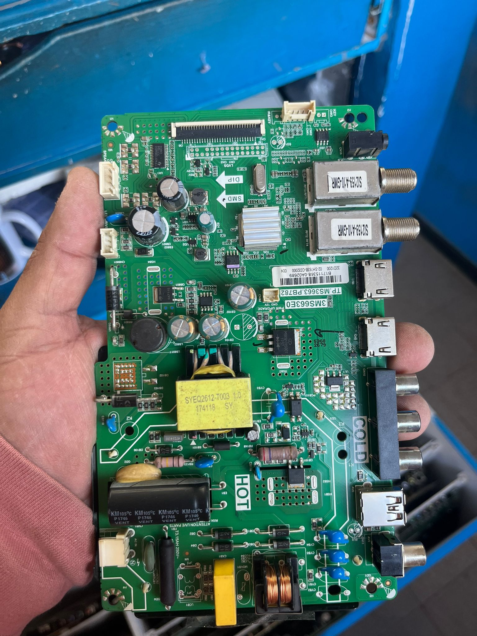 Placa Main TV TP.MS3663.PB782 Multimarca 32 Pulgadas Usada Probada