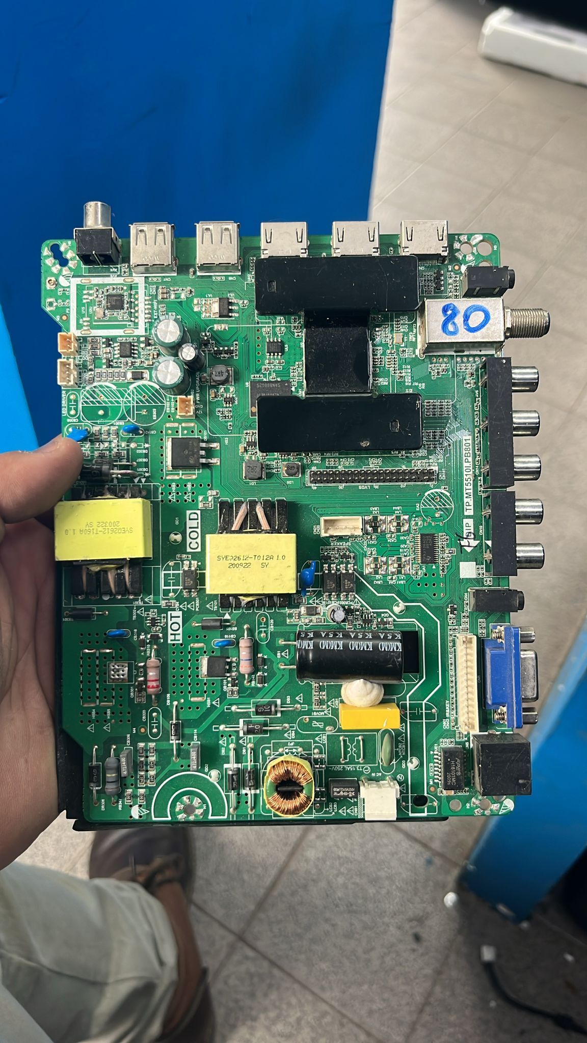 Placa main tv universal tp.mt5510i.pb801 original usada probada